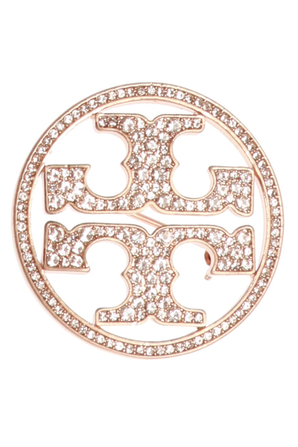 Tory Burch ロゴ クリスタルブローチ Tory Burch + Tory Burch crystal-embellished logo broach